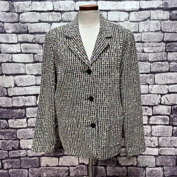 Susan Graver Multicolored Weave Jacket Size L - Picture 1 of 8